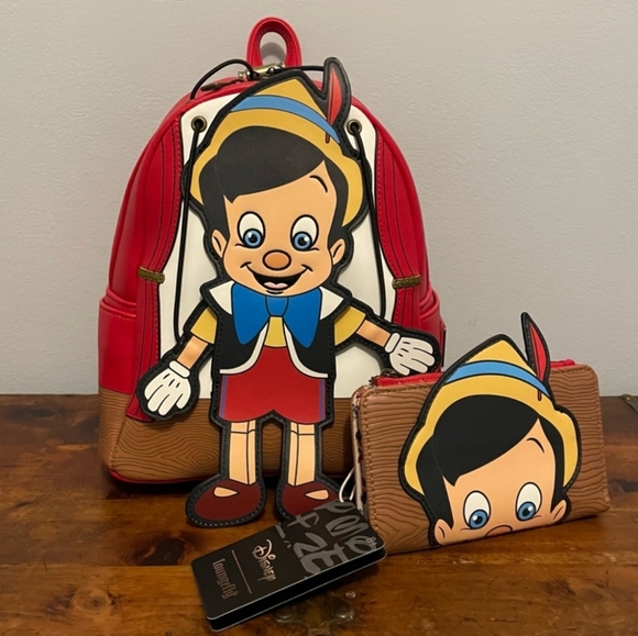 NWT Loungefly Disney Pinocchio Marionette Mini Backpack & Wallet main image 7